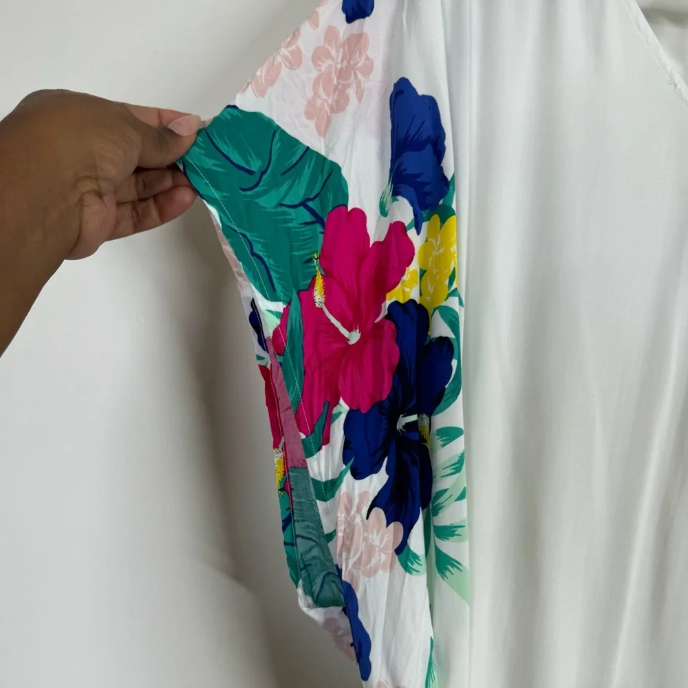 Swim by Cacique Coverup Floral Lightweight Pullover Tie Waist